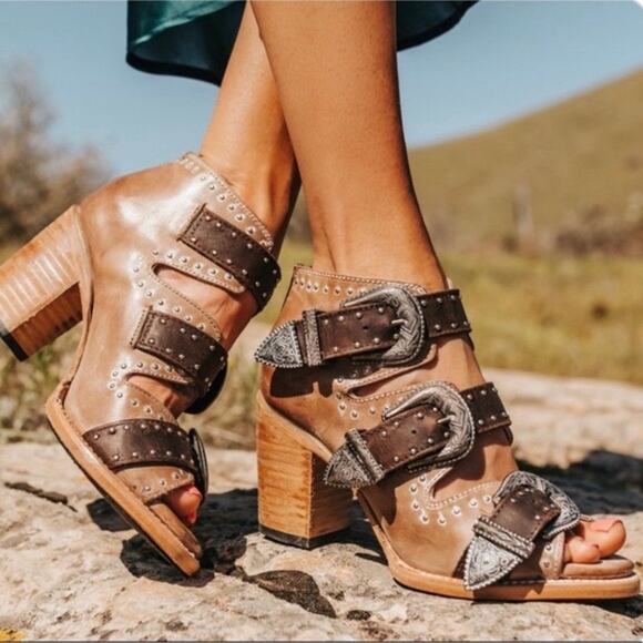 NEW Freebird by Steven Violet boho western ankle open toe bootie sandals size 10 - Picture 1 of 8